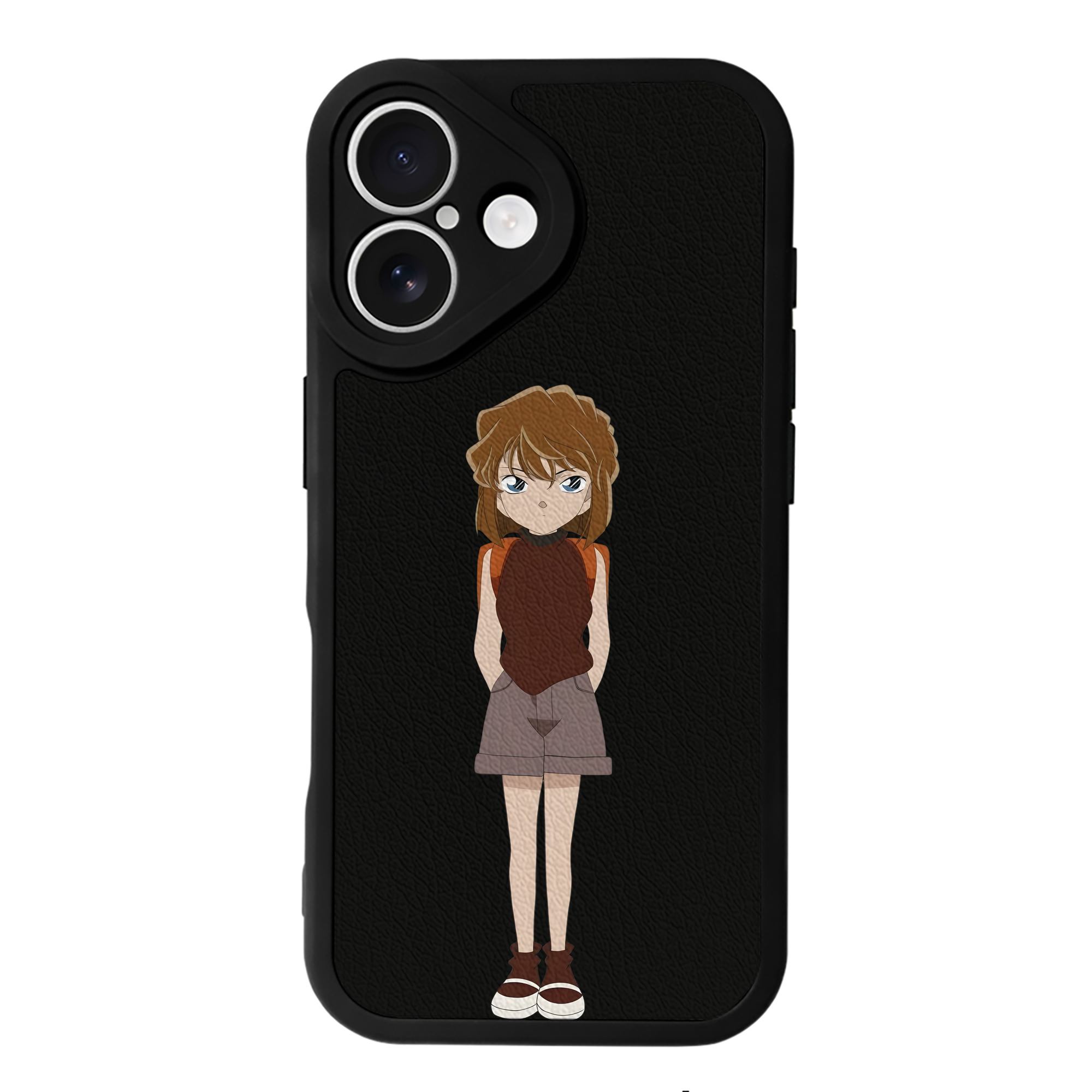 （画像用） 名探偵コナン 灰原 哀 はいばら あい Detective Conan Anita Hailey、Vi Graythorn Haibara Ai 【iPhone 16シリーズ対応】シリコンスマホケース（レザー調） 材質：シリコン